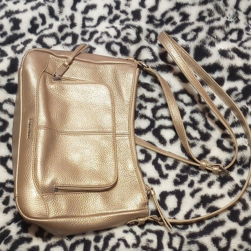 Calvin Klein Gold Crossbody Bag with Shimmery Finish